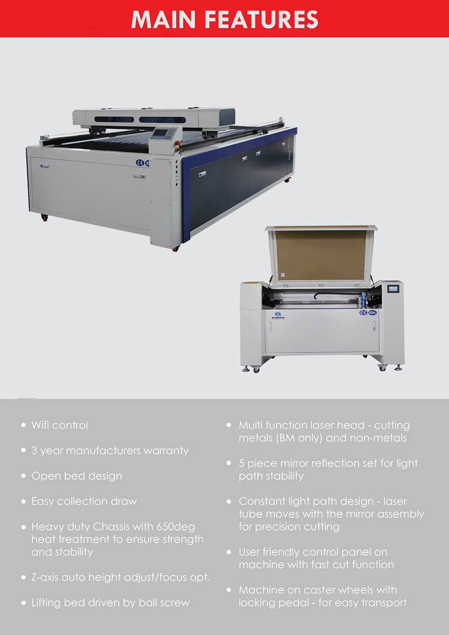 1325 Metal And Nonmetal CO2 Laser Cutting Machine2